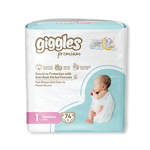 Giggles Newborn Nappies 2-5kg (Pack of 74) 2100
