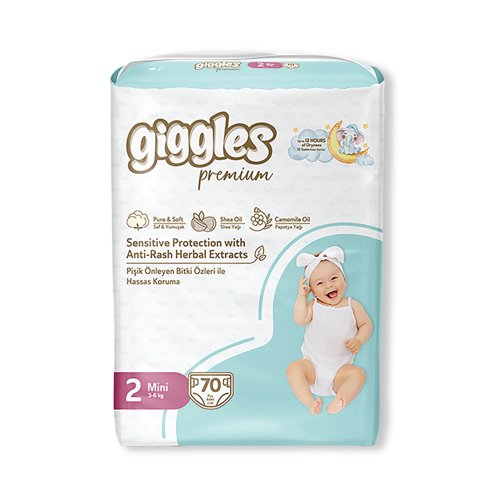 Giggles Mini Nappies 3-6kg Jumbo (Pack of 70) 2101