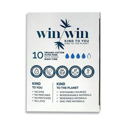 Win Win Sustainable Ultra Night Pad Pack 10 (Pack of 12) 1021