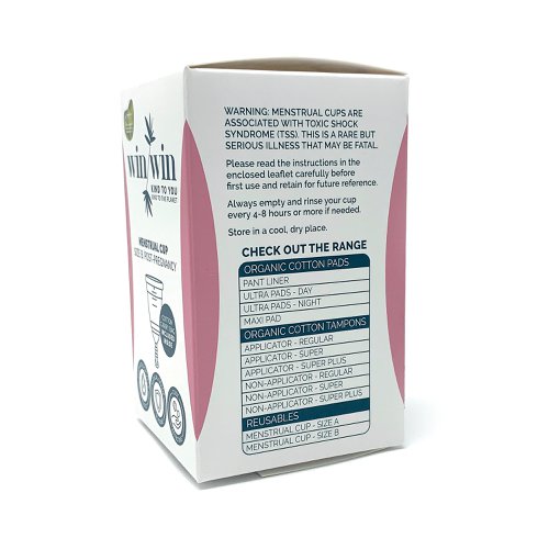 There is no need to compromise between great performance and protecting our planet. That's why plant-based and biodegradable materials are transformed into high quality period care products which provide your body, and the planet, with the kindness they deserve. Disposable period care products often contain chemical absorbents and non-renewable plastics. The benefit of using a menstrual cup is it reduces waste and Co2 emissions, an eco-friendly alternative to tampons. Can be worn for up to 8 hours and holds as much as 3 tampons, making them cost effective. Made with 100% medical-grade silicone. Dermatologically tested with no latex, dyes, bleach, BPA or phthalates. Non-hazardous waste material, so can be recycled. Supplied with a cotton carry bag.