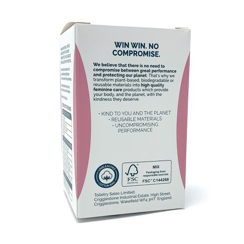 There is no need to compromise between great performance and protecting our planet. That's why plant-based and biodegradable materials are transformed into high quality period care products which provide your body, and the planet, with the kindness they deserve. Disposable period care products often contain chemical absorbents and non-renewable plastics. The benefit of using a menstrual cup is it reduces waste and Co2 emissions, an eco-friendly alternative to tampons. Can be worn for up to 8 hours and holds as much as 3 tampons, making them cost effective. Made with 100% medical-grade silicone. Dermatologically tested with no latex, dyes, bleach, BPA or phthalates. Non-hazardous waste material, so can be recycled. Supplied with a cotton carry bag.