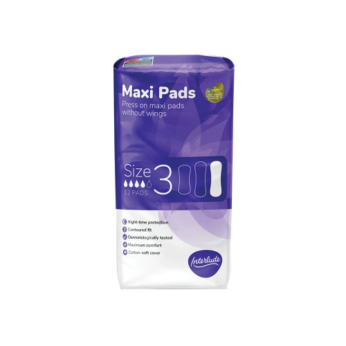 Interlude Maxi Night Pads Size 3 Packet x12 Pads (Pack of 12) 6424C