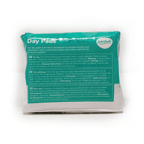 Interlude period care provides high performance, effective protection at exceptional value. In line with the leading brands, we have developed Interlude with an uncompromising commitment to ultimate protection, security and comfort. Ultra pads have a cotton-soft cover for maximum comfort. These breathable pads, with odour protection are specially designed to be thicker with a contoured fit for use any time. Individually wrapped. Dermatologically tested. 14 pads per packet. 12 packs supplied.