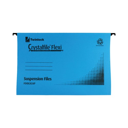 Rexel Crystalfile Flexi Standard Foolscap Blue (50 Pack) 3000041