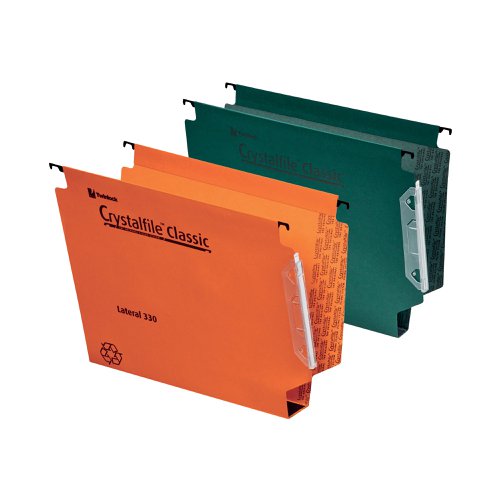 Rexel Crystalfile Classic 30mm Lateral File Orange(Pack of 25) 3000110