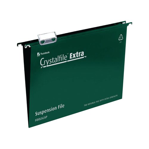 Rexel Crystalfile Extra 15mm Suspension File Green (Pack of 25) 70628 | ACCO Brands