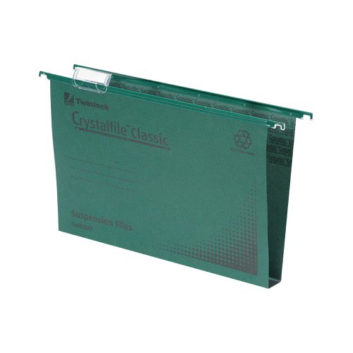 Rexel Crystalfile Classic Suspension File 30mm Green (Pack of 50) 78041