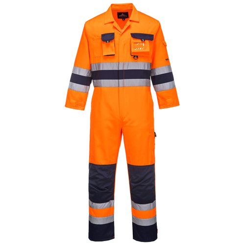 Portwest Nantes Hi Vis Contrast Work Coverall L Orange/Navy | Portwest