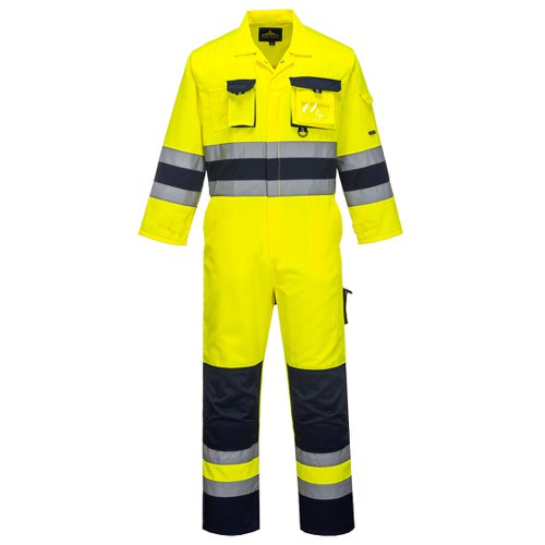 Portwest Nantes Hi Vis Contrast Work Coverall S Yellow/Navy