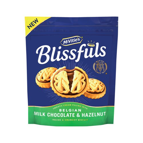 Mcvities Blissfuls Milk Chocolate And Hazelnut Biscuits 172g 44824