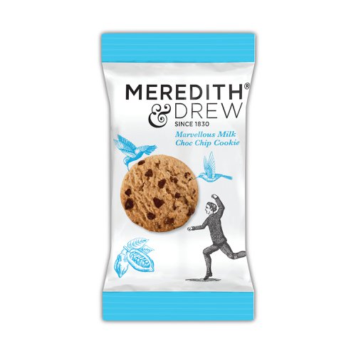 Made from the highest quality ingredients, the Meredith and Drew biscuit selection box contains 100 twin-pack assortment in four flavours. The 25 packets of each Marvellous Milk Choc Chip Cookie, Wonderful White Choc Chip Cookie, Scrumptious Shortie Swirl, Irresistible Oat Crunch flavour gives an indulgent mouth-watering experience. The twin-packs are ideal for hospitality in hotels, healthcare, conferencing and coffee shops all year round. Pack of 100 twin biscuit packs.