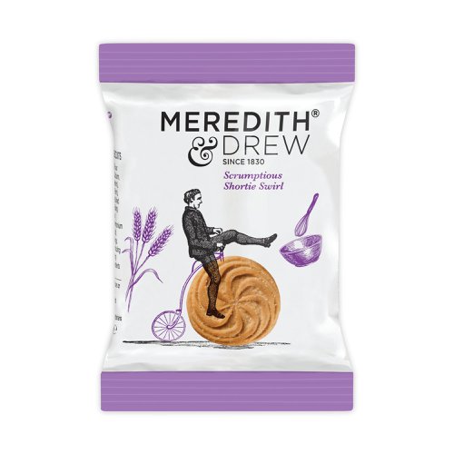 Made from the highest quality ingredients, the Meredith and Drew biscuit selection box contains 100 twin-pack assortment in four flavours. The 25 packets of each Marvellous Milk Choc Chip Cookie, Wonderful White Choc Chip Cookie, Scrumptious Shortie Swirl, Irresistible Oat Crunch flavour gives an indulgent mouth-watering experience. The twin-packs are ideal for hospitality in hotels, healthcare, conferencing and coffee shops all year round. Pack of 100 twin biscuit packs.