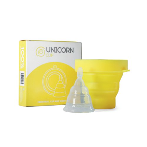 Unicorn Medical Grade Silicone Menstrual Cup/Sterilise Unit Yellow UniYellow