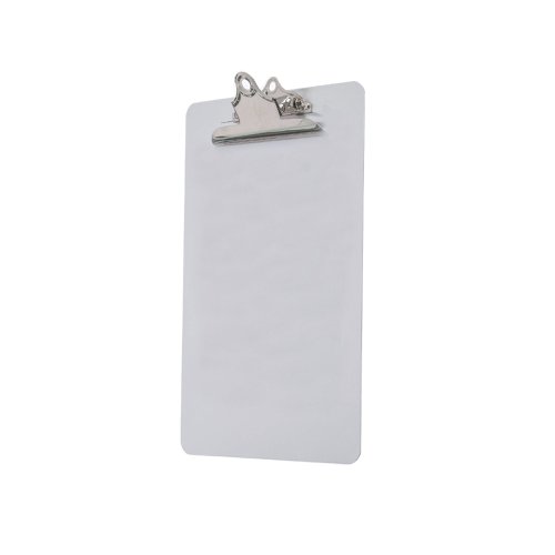 Acrylic weatherproof, polypropylene clipboard, made from strong polypropylene which is easy to wipe clean. The strong, flat aluminium clip keeps papers in place and the hook is ideal for hanging the board on the wall. For A4 and A4+ papers, offering a smooth writing surface, the clip holds up to 100 sheets of 80gsm paper. Ideal for use in hospitals, offices and warehouses.