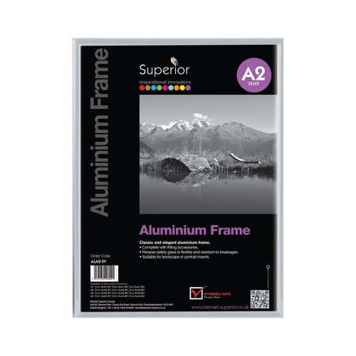 Seco Brushed Aluminium Frame 11mm A2 Silver ALA2-SV