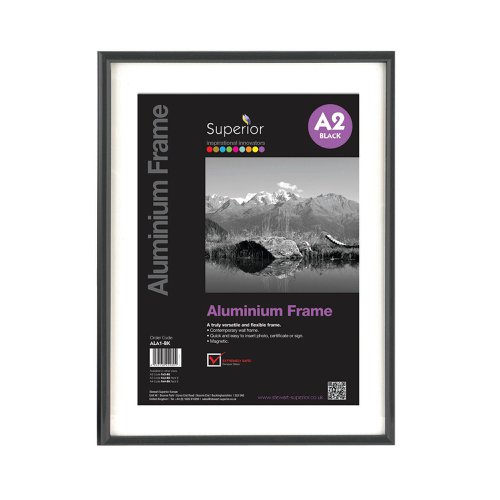 Seco Brushed Aluminium Frame 11mm A2 Black ALA2-BK