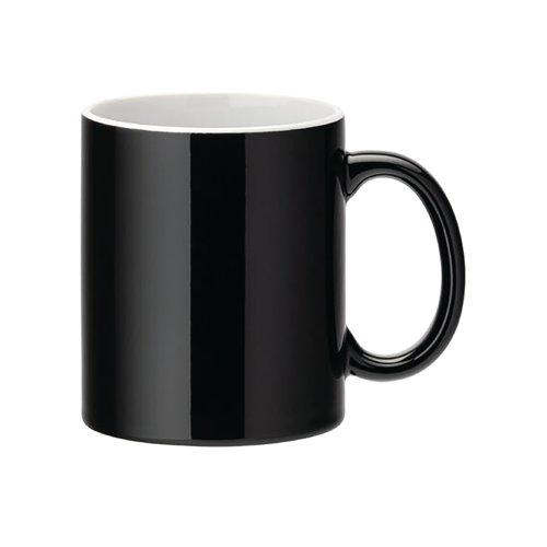 Utopia Pure White Straight Sided Mug 12oz Black (Pack of 12) E90038-00-B01012