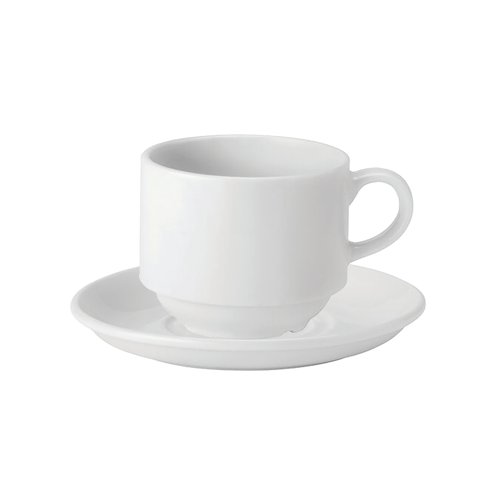 Pure White Stacking Cup x6 + Double Well Saucer x6 Pack of 2 UTP800001