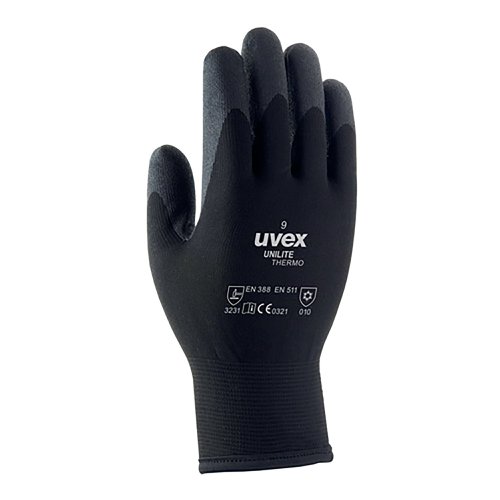 Uvex Unilite Thermo Gloves 1Pr Black 7 60593-07