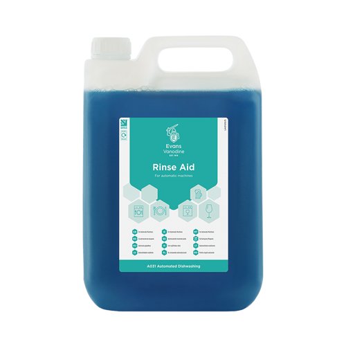 Evans Rinse Aid Drying + Eliminates Spotting 5L Pack of 2 A031EEV2
