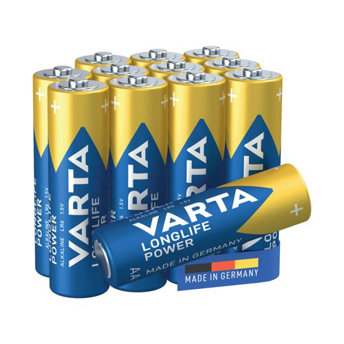 Varta Longlife Power is the most powerful of the Varta alkaline batteries. Developed especially for devices with high energy consumption. Stay independent with high performance battery power when using power hungry devices, such as remote controlled toys, computer equipment or LED flashlights.