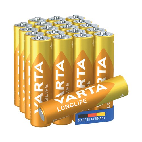 Varta Longlife, long-lasting batteries for devices with constant and low energy need, such as remote controls, wall clocks or radios. Standing out with long run times and reliable energy delivery to keep you independent in every second.