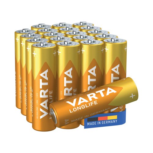 Varta Longlife AA Alkaline Battery 1.5V (Pack of 20) 4106101720