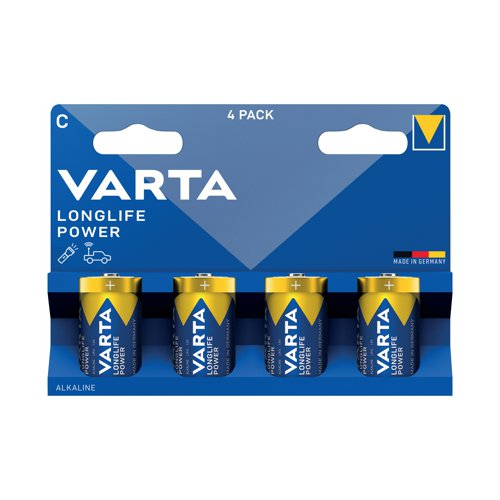 Varta Longlife Power C Alkaline Battery 1.5V (Pack of 4) 4914121424