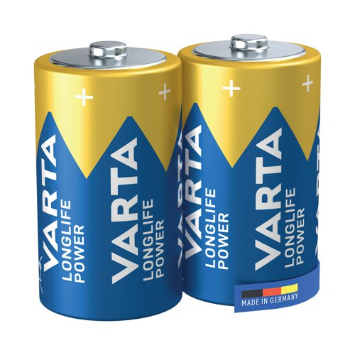 Varta Longlife Power is the most powerful of the Varta alkaline batteries. Developed especially for devices with high energy consumption. Stay independent with high performance battery power when using power hungry devices, such as remote controlled toys, computer equipment or LED flashlights.