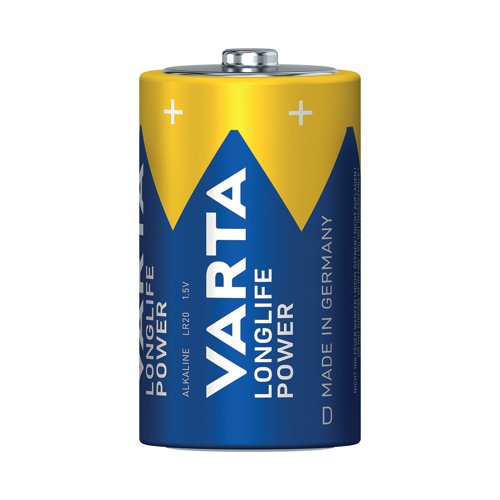 Varta Longlife Power is the most powerful of the Varta alkaline batteries. Developed especially for devices with high energy consumption. Stay independent with high performance battery power when using power hungry devices, such as remote controlled toys, computer equipment or LED flashlights.