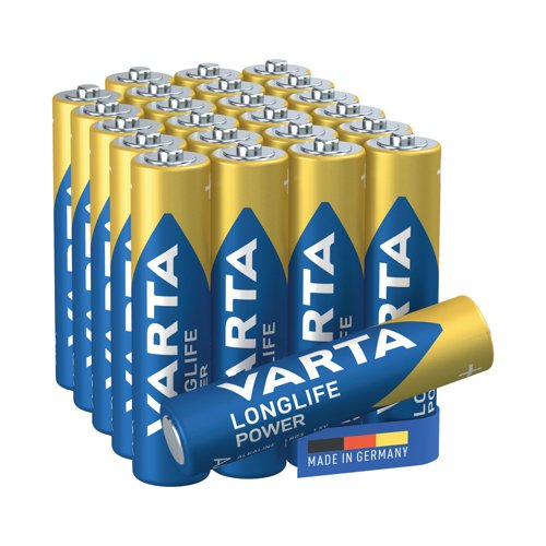 Varta Longlife Power is the most powerful of the Varta alkaline batteries. Developed especially for devices with high energy consumption. Stay independent with high performance battery power when using power hungry devices, such as remote controlled toys, computer equipment or LED flashlights.