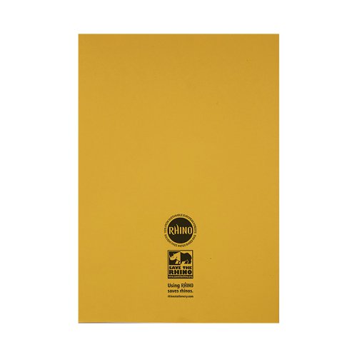 Rhino Exercise Book 8mm Ruled 80P A4 Plus Yellow (Pack of 50) VC08725