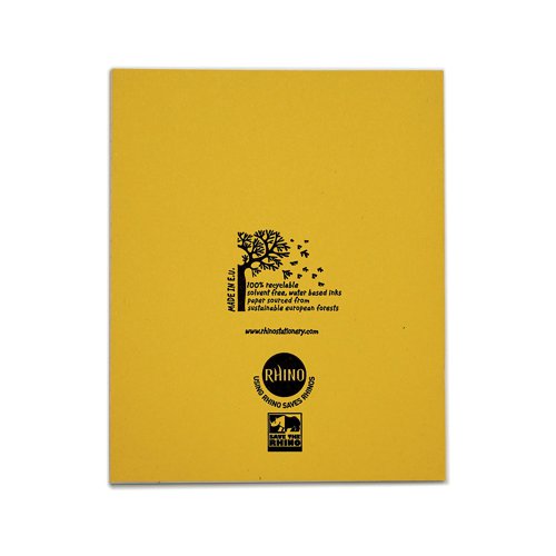 Rhino Exercise Book 48 Page 8x6.5 Yellow (Pack of 100) VAA114-2