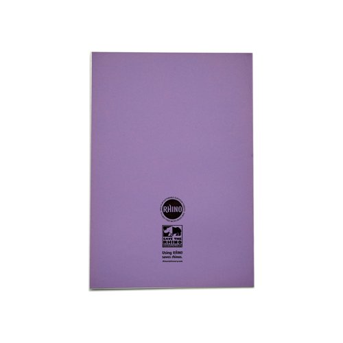 Rhino Exercise Book 48 Page F12 A4 Purple (Pack of 100) VEX681-107-8