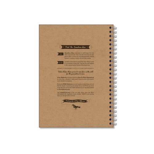 Rhino Recycled Wirebound Notebook 160 Pages 8mm Ruled A5 (Pack of 5) SRTWA5 | Victor Stationery