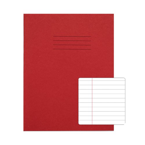 Rhino Exercise Book 8mm Ruled 80 Pages 9x7 Red (Pack of 100) VC46631