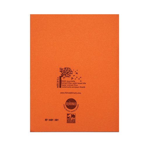 Rhino Exercise Book 10mm Square 80P 9x7 Orange (Pack of 100) VC46834