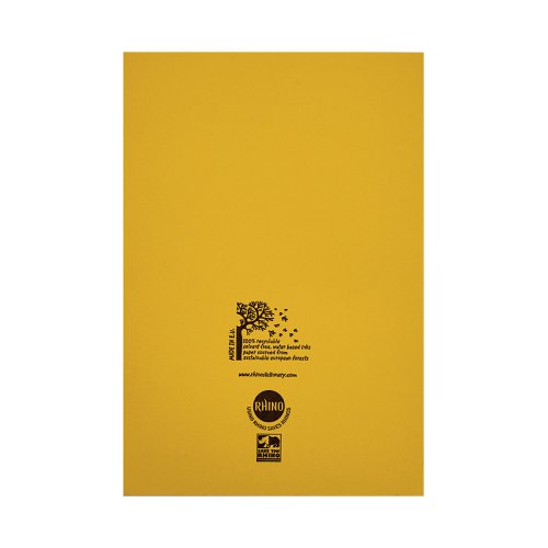 Rhino Exercise Book 10mm Square 64P A4 Yellow (Pack of 50) VC48405