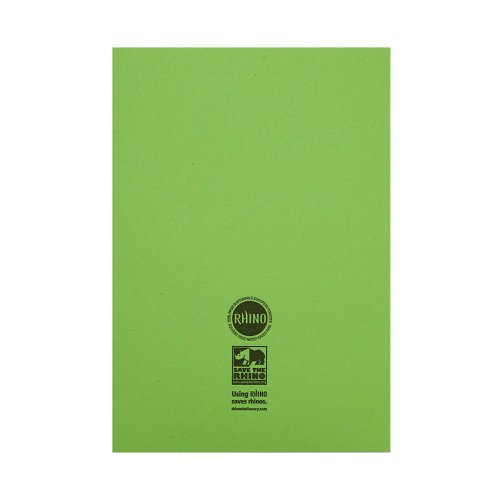 Rhino Exercise Book 15mm/Plain 64 Pages A4 Green (Pack of 50) VC48412