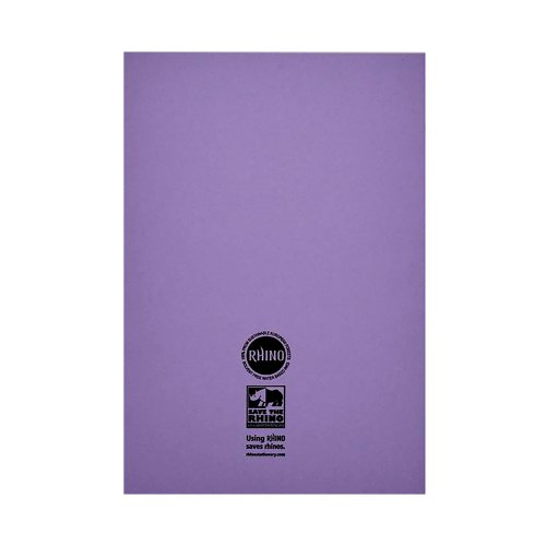 Rhino Exercise Book 8mm Ruled 80 Pages A4 Purple (Pack of 50) VC48471