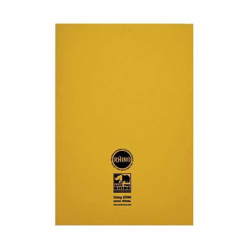 Rhino Exercise Book 8mm Ruled 80 Pages A4 Yellow (Pack of 50) VC48472