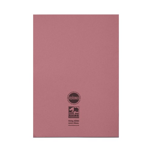 Rhino Exercise Book Plain 80 Pages A4 Pink (Pack of 50) VC48483