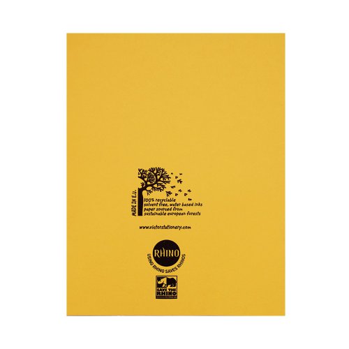 Rhino Exercise Book Plain 80 Pages 9x7 Yellow (Pack of 100) VC48990