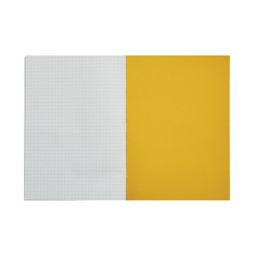 Rhino Exercise Book 5mm Square 80 Pages A4 Yellow (Pack of 50) VC49676