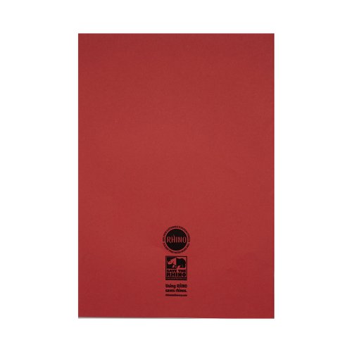 Rhino Exercise Book Plain 80 Pages A4 Plus Red (Pack of 50) VC50452