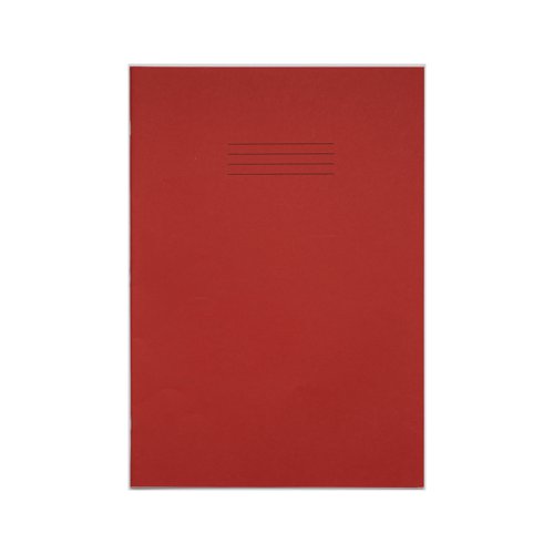 Rhino Exercise Book 8mm Ruled with Margin 80 Pages A4+ Red (Pack of 50) VDU080-200-4