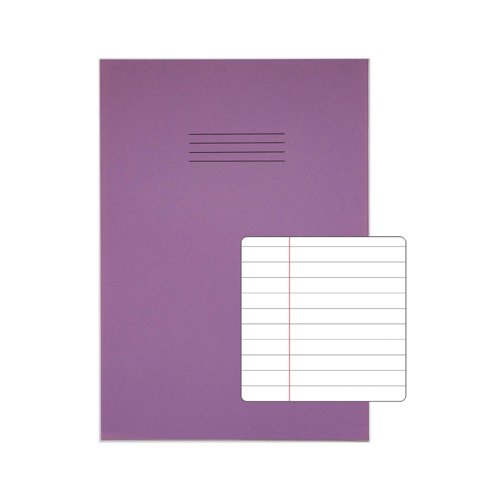 Rhino Exercise Book 80 Page 13x9in 8mm Ruled Purple Contract (Pack of 50) VDUV080-214-6