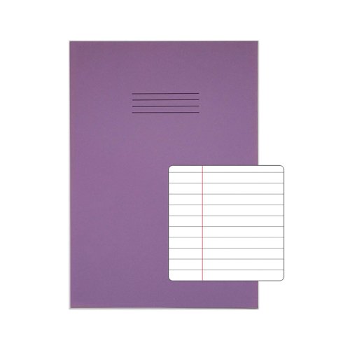 Rhino Exercise Book 80 Page A4 8mm Ruled Purple Contract (Pack of 50) VEXV668-1595-0