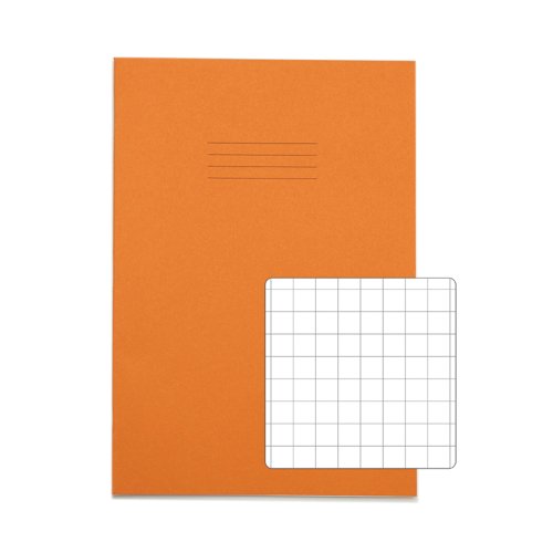 Rhino Exercise Book 80 Page A4 10mm Squares Orange Contract (Pack of 50) VEXV668-268-6