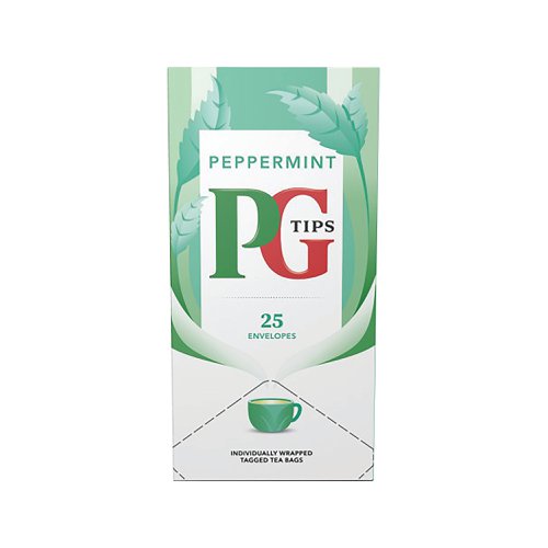 This flavourful tea from PG Tips contains a special blend of Peppermint tea which is naturally caffeine-free. Simply infuse for 1 - 2 minutes and enjoy a delicious and refreshing cup of tea, any time of the day. Each tagged tea bag provides just the right amount for a single cup. This pack contains 25 tea bags.